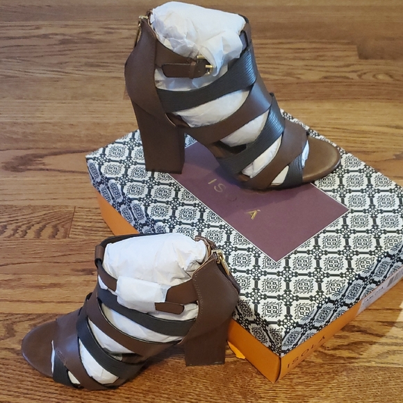 Brown Strappy Heeled Sandals - Picture 1 of 5